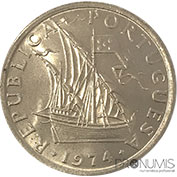 Portugal 10$00 1974 Legenda Invertida Bela
