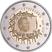 Luxemburgo 2 Euro 2015 - 30 Anos Bandeira da Europa