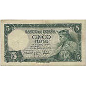 Espanha 5 Pesetas 22/07/1954 MBC